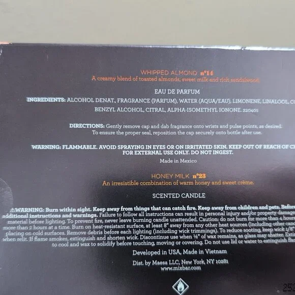 Mix Bar Best Of Minis Whipped Almond Eau De Parfum 0.25 oz & Honey Milk Candle - Picture 3 of 4